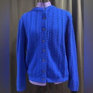 Dark blue knit grandma cardigan